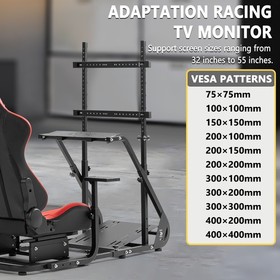 Marada Racing Simulator Cockpit Frame With Monitor Stand Fit Logitech G923 G920
