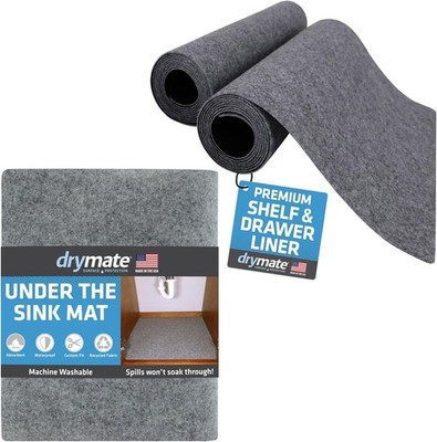 Shelf & Drawer Liners & XL Under Sink Mat Shelf Liner Size 12''x59'' 2-Pack &