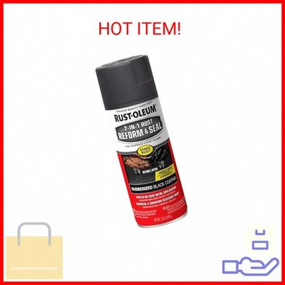 Rust-Oleum 344713 Automotive 2-In-1 Rust Reform & Seal Spray, 12 oz, Flat Black