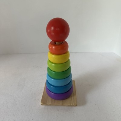 Melissa & Doug Wooden Stacking Ring Tower Educational Toys Rainbow Stack Up