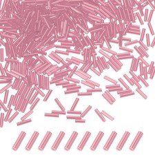 4000-Pack Bugle Beads, 2x7mm Tube Beads Kit for DIY Craft Pink