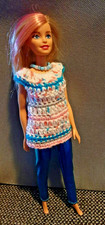 Barbie  Kleidungs-Set . Glanz Leggins, Pulli, Tasche Handarbeit - ohne Puppe