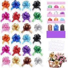 24 PCS Multi Color Pull Bows Gift Wrapping 6 Inch Ribbon Large Present Holiday