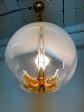 Italienische Mid Century Glas Kugelleuchte Pendellampe 60er 70er