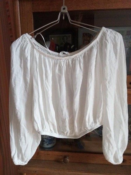 Women Shirt White Cotton S