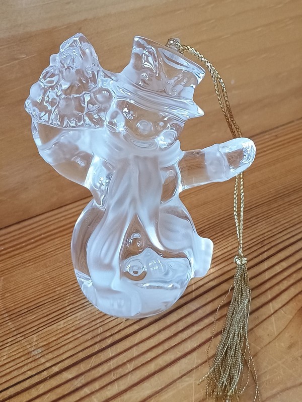 Lenox Fine Crystal Snowman Ornament Made in Germany Christmas Tree 3.25”