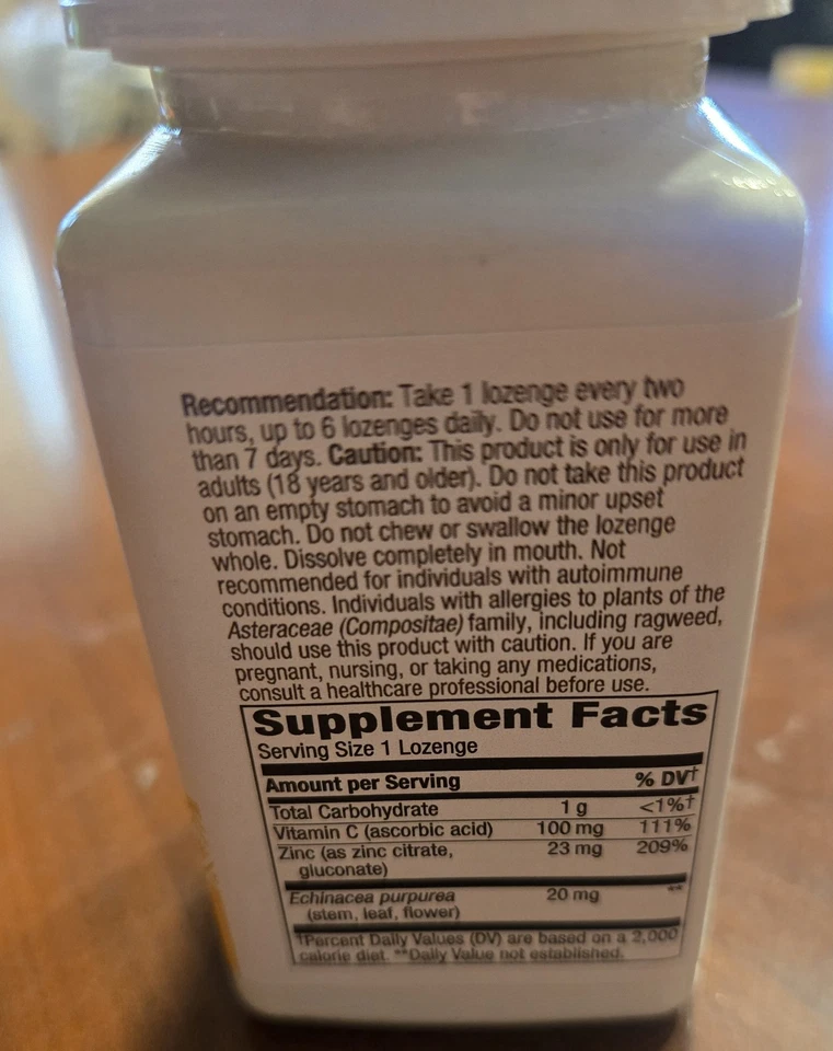 Pastillas de zinc Nature's Way con vitamina C y equinácea - 60 pastillas, bayas silvestres Foto 4 de 4