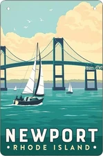 Newport Rhode Island Use Indoor Tin Metal Signs Home Décor Wall Art 8x12 