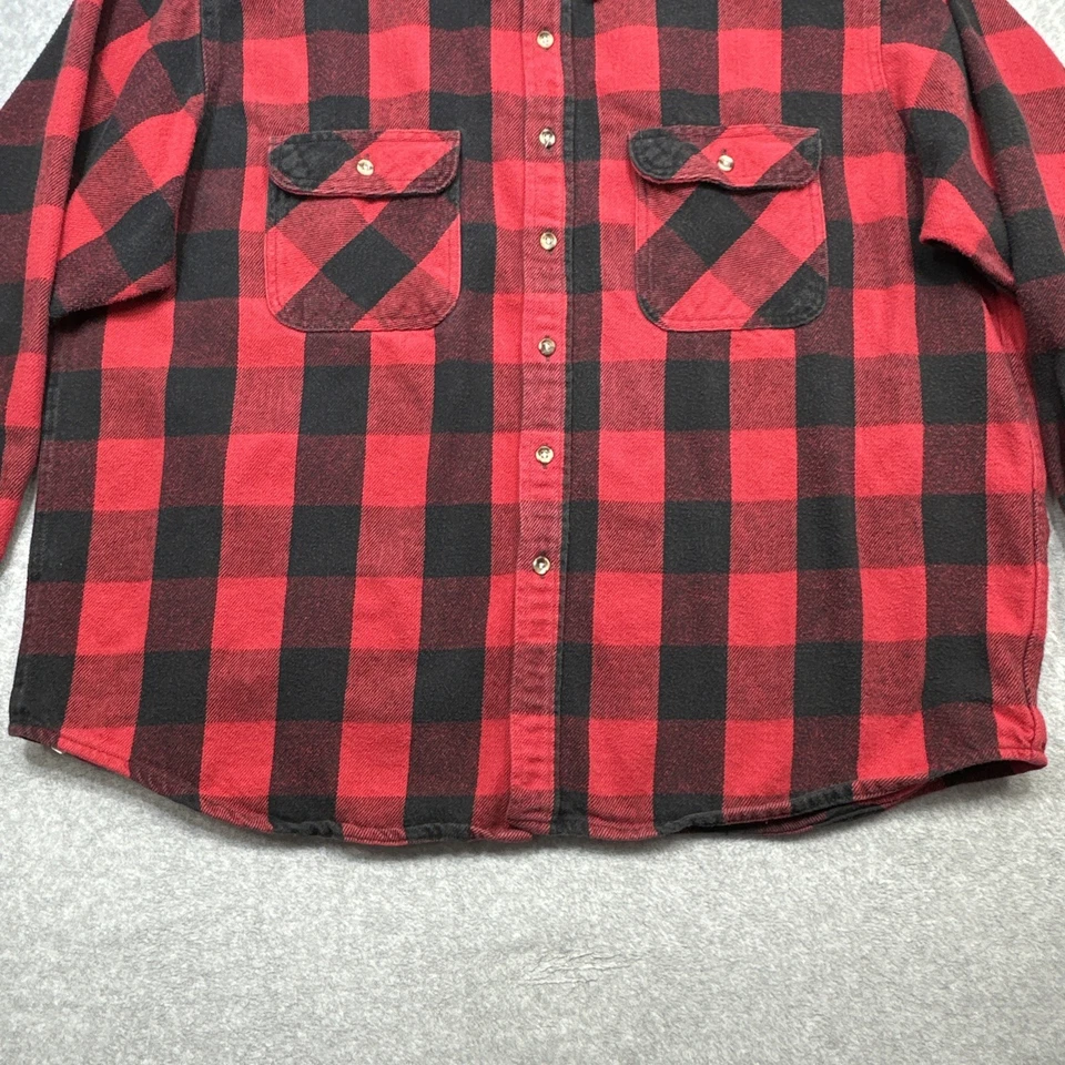 Camisa de franela Five Brother para hombre 3XL roja negra búfalo a cuadros trabajo pesado al aire libre Foto 4 de 4