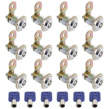 12 Pack Cam Locks Keyed Alike with 6 Keys, 1-1/8 Inch 30mm Tubular Cam Lock...