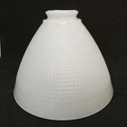 Vintage 8" Waffle Milk Glass Torchiere Floor Lamp Diffuser Shade 2-1/4" Fitter
