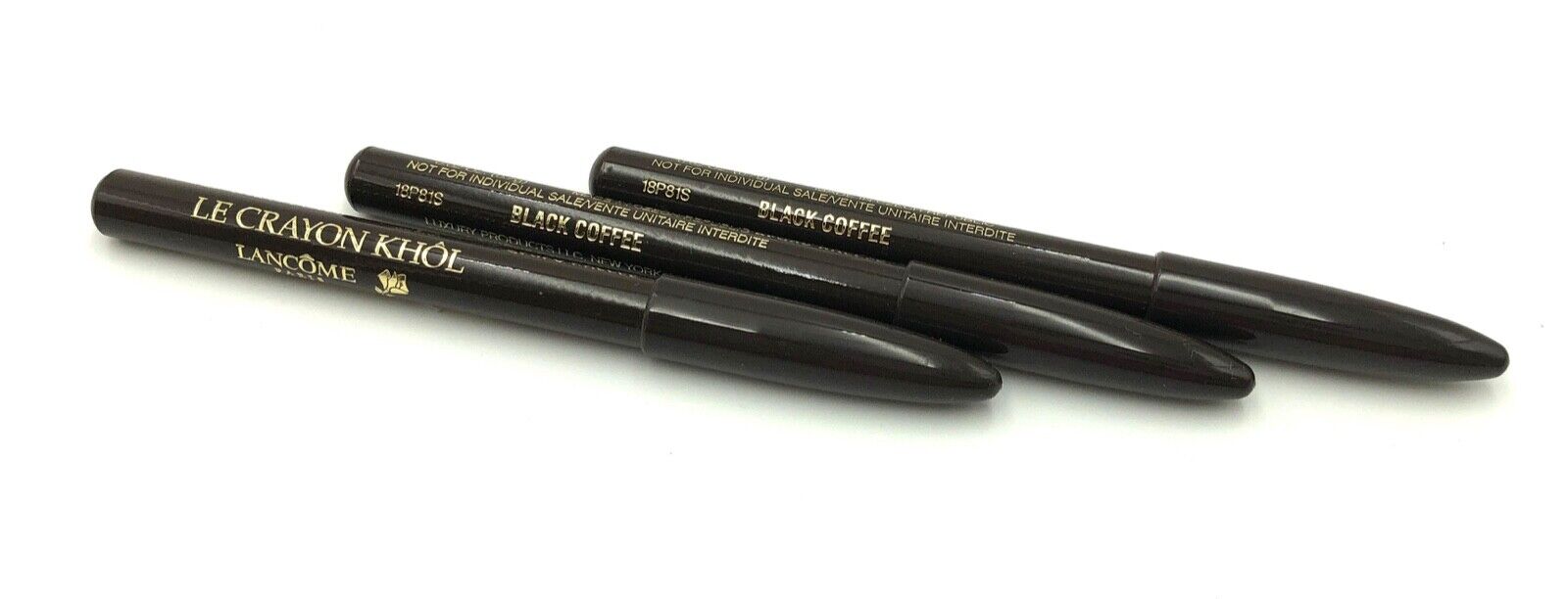 Lot 3: Lancome Le Crayon Khol Pencil Eyeliner - 100 Black Coffee ~ 0.7g  each