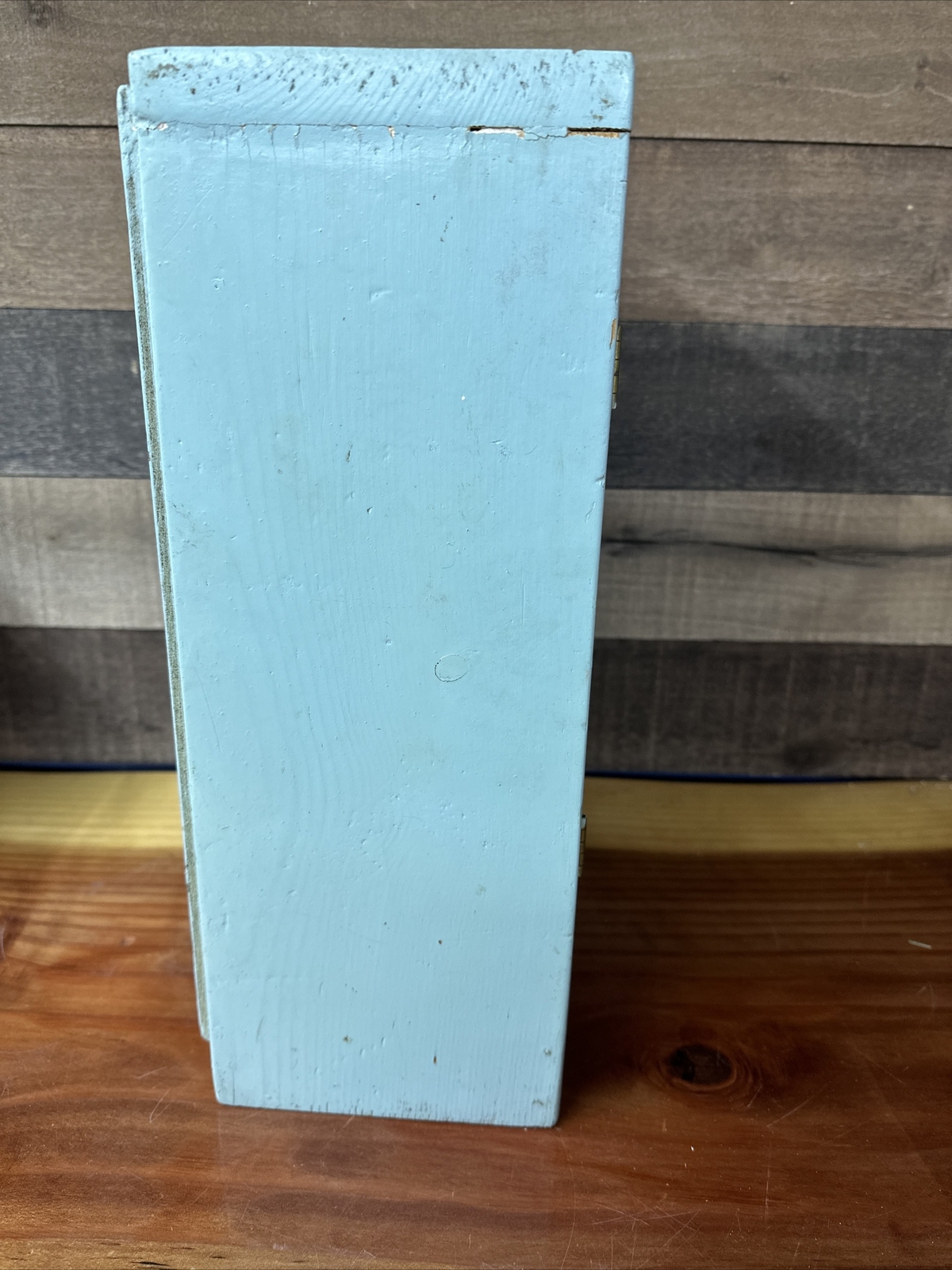 Vintage handmade wooden doll clothes cabinet dresser 