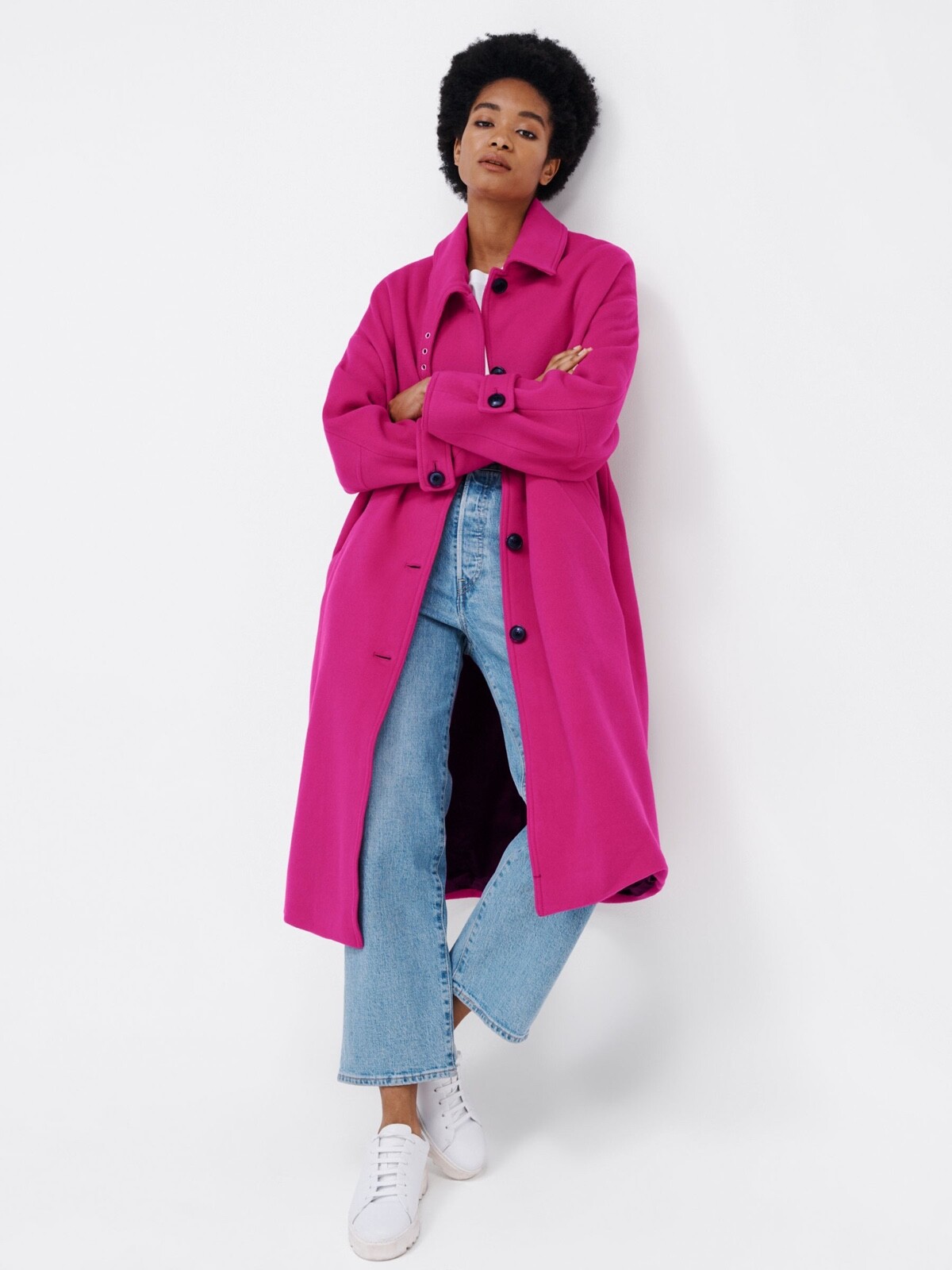 CLEARANCE! BNWT Banana Republic Buckle Neck Cocoon Coat, Bright Peony M RRP:£275