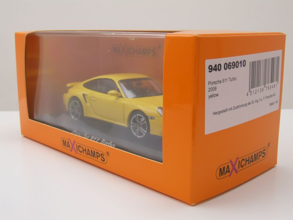 【MAXICHAMPS】Porsche 911 Turbo Yellow1990 Porsche 911 997 Turbo Coupe 2009 Yellow Maxichamps 940069010