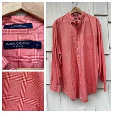Daniel Cremieux Classics Orange Plaid Button Down Shirt XL NWT
