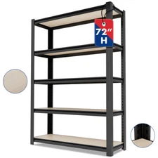 WORKPRO 5Tier Metal Shelving Unit 72" Boltless Adjustable Storage Shelves 3000lb