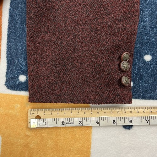 Christian Aujard 3 Button Wool Blend Blazer Sport Coat Men 38R / 97R Maroon - Picture 13 of 13