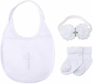 christening bibs and socks