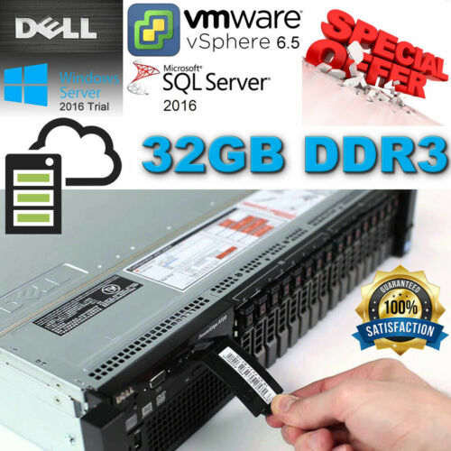 Dell PowerEdge R720 Xeon E5-2680 2.70GHz 32GB DDR3 H710 Mini 4x 2.5" CADDIES/SSD - Picture 1 of 5