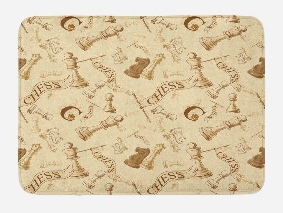 Retro Beige Bath Mat Bathroom Decor Plush Non-Slip Mat 29.5