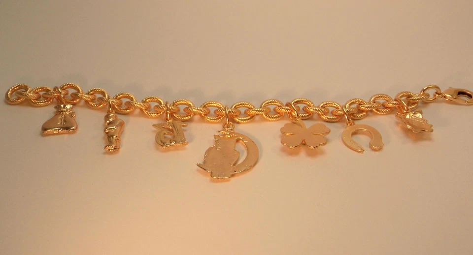 Armband Damen Mit Charms Glücksbringer Eule Anhänger Gobbo Kette Vintage-Stil - Bild 2 von 4