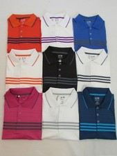 NEW MEN S ADIDAS CLIMALITE CHEST 3-STRIPE POLO SHIRT, SIZE MEDIUM, PICK A COLOR