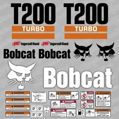 Bobcat T200 TURBO Lader Aftermarket Aufkleber / Ersatzaufkleber Set - Bild 1 von 3