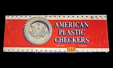 Vintage - Elgo Plastics American Plastic Checkers In Box 24 Interlocking Pieces