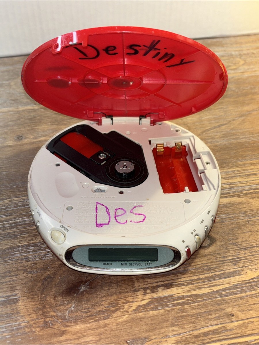 Sony D-EJ360 PSYC Portable CD Walkman Player Red & White FOR PARTS