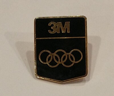 3M Official Licensee US 1988 Olympic Winter Games XXIV Lapel Pin Gold/Black