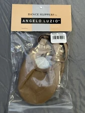 ANGELO LUZIO Girls Leather Lyrical Shoes Style No. 621C Size 2 Child Tan New