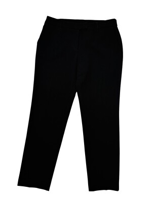 NO US DUTIES MOSCHINO BOUTIQUE BLACK TAPERED PANTS FLAT FRONT TROUSERS IT 46 XL
