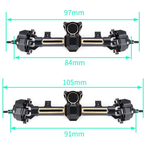 Brass Metal Front Rear Axle Extended Bridge for 1/24 Axial SCX24 90081 AXI00001 - Picture 6 of 25