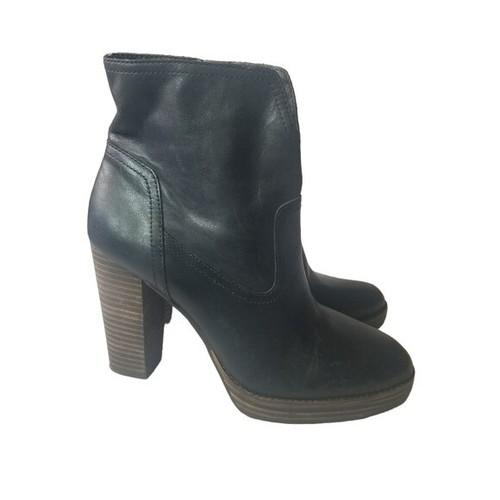 Lucky Brand Queys platform leather ankle boots heeled booties 8.5 | eBay