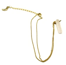 Luna Norte 17" Gold Tone Pale Pink Quartz Obelisk Pendant Necklace