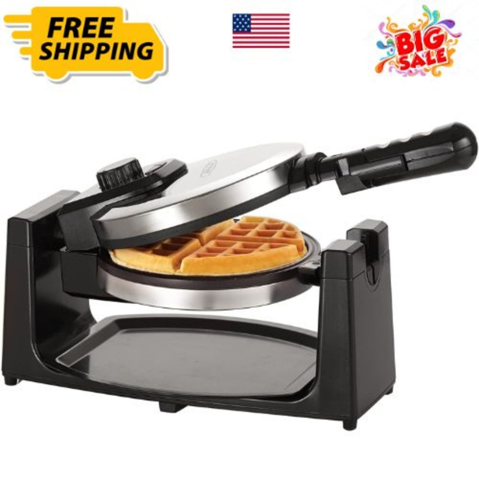 Commercial Belgian Waffle Maker Double Iron Heavy Duty Kitchen Breakfast Waring-image
