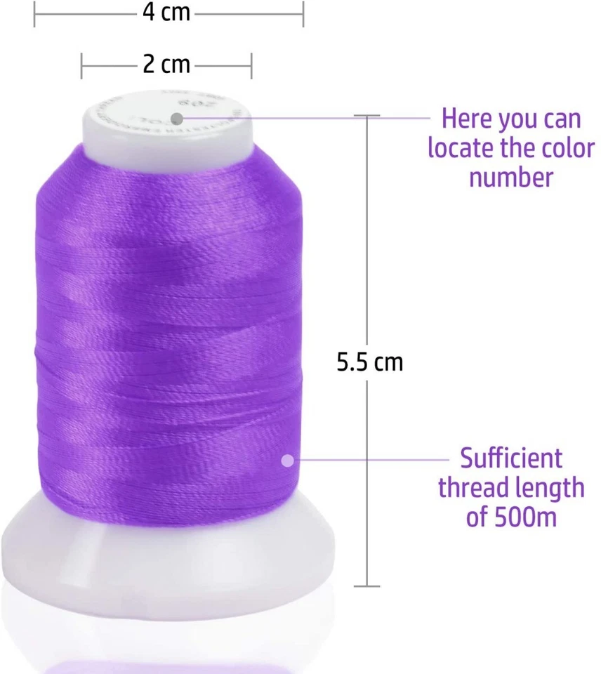 80 Spools 550Y Embroidery Polyester Machine Thread Compatible with Brother - Image 4 of 4