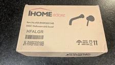 iHome Adore Double Hole Single-Handle Wall Mount Bathroom Faucet in Matte Black