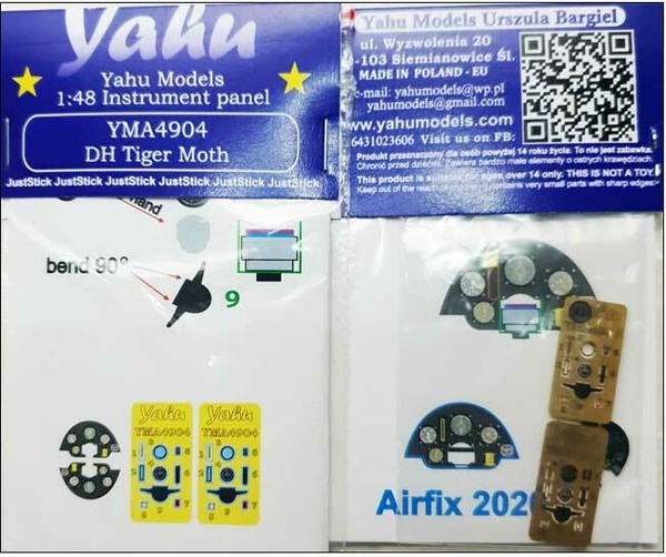 DH Tiger Moth Photoetched, 3D, Instrument Panel To Airfix 2020 #4904 1/48 Yahu-image