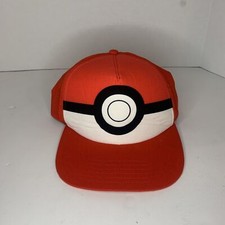 Pokemon Trainer Ash Ketchum Adjustable Snapback Hat Cap Poke Ball YOUTH OSFM 