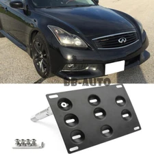 Front Bumper Tow Hook License Plate Hole Eye Mount Bracket For Infinit G37 Coupe