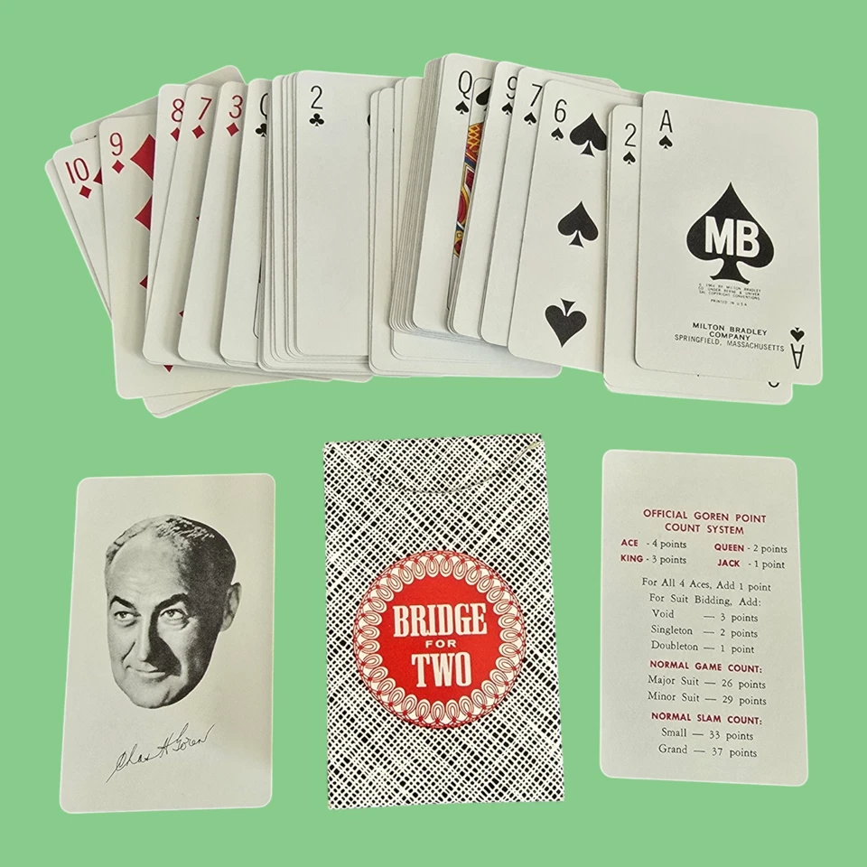 COMPLETE! 1964 Goren's Bridge For Two Vintage Card Game Milton Bradley  #4401 - Image 2 of 4