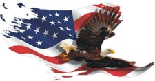 AMERICAN FLAG AND EAGLE VINYL DECAL CHOOSE A SIZE 