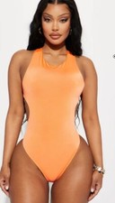 NWT Fashion Nova Women s Size XL She s a Baddie Orange Bodysuit