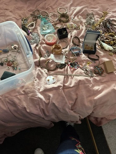 Huge Estate Jewelry Lot -Gold look Silver  Craft/Wear-All Costume-7+lbs*Signed