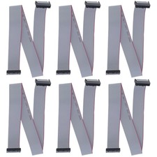 F/F IDC Connector 6pcs 20 Pins Flat Ribbon Cable 2.54mm Pitch 45cm/17.7in