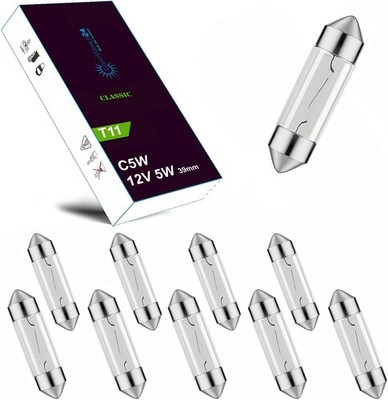 10X 39mm Soffitte C5W S8,5 Halogen Lampe 12 Volt Kennzeichenbeleuchtung Birne