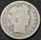 1894-S Barber Silver Quarter Dollar 25C. Better Date..