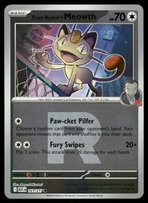 Team Rocket's Meowth (Team Rocket) - Reverse Holo Common - 161/217 - NM